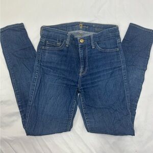 7 For All Man Kind High Rise Medium Wash Women’s Skinny Jeans Size 24